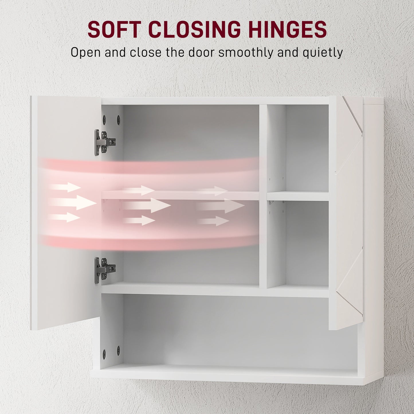 Wall Mounted Bathroom Storage Cupboard W/ Mirror and Shelf, White