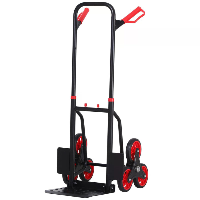 DURHAND Steel Climbing Handling Trolley w/Hand Trucks 6-Wheels Load Cart 150kg