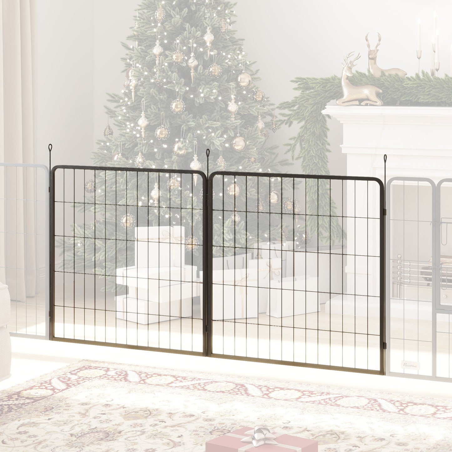 PawHut 2 Piece Dog Pen Expansion Pack for 80cm High Pet Playpen for S M Dogs