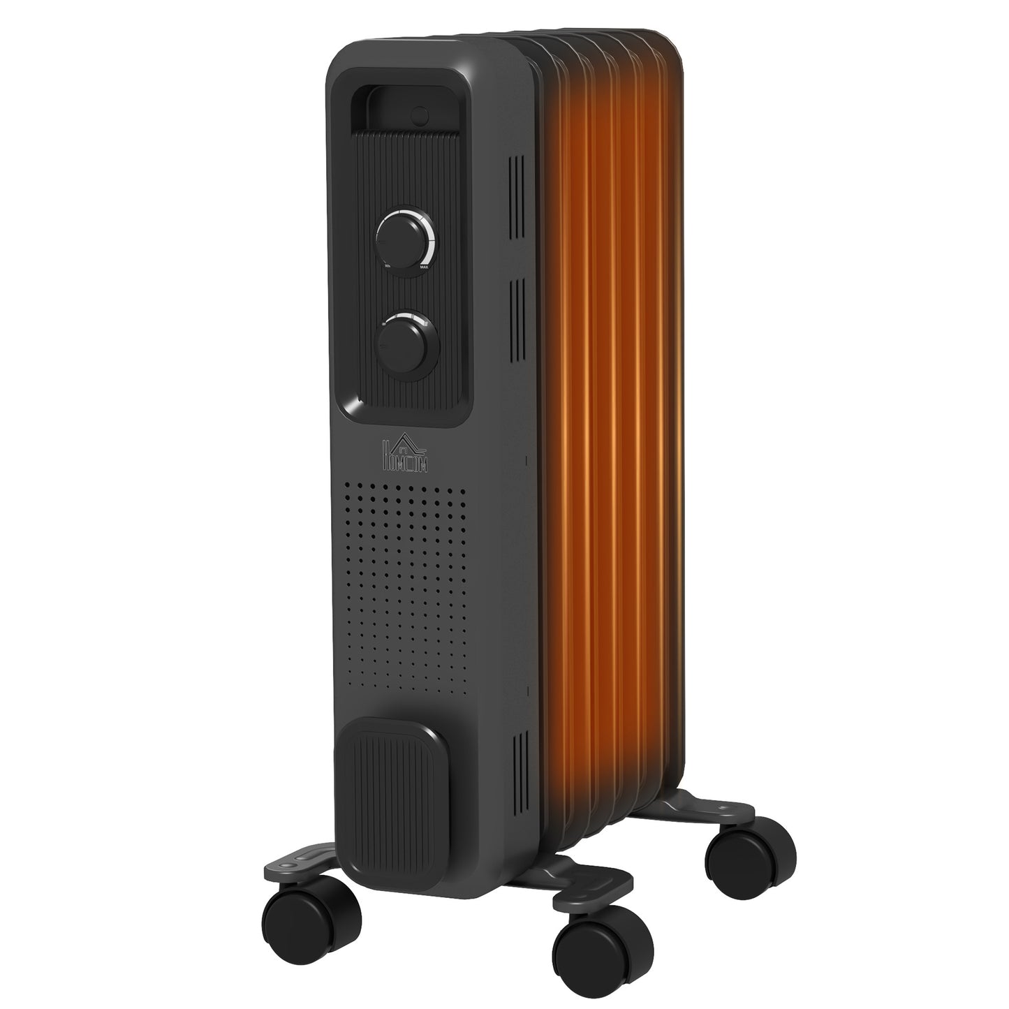 Oil Filled Radiator Portable Heater W/ 7 Fin, 3 Heat Settings Grey