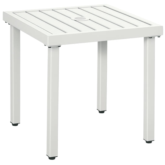 Garden Side Table Coffee Table with Umbrella Hole for Patio Balcony