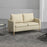 143cm 2 Seater Sofa for Living Room, Modern Fabric Couch, Loveseat Sofa Settee with Wood Legs and 2 Pockets for Bedroom and Home Office, Beige