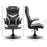 Gaming Chair Ergonomic Computer Chair Home Office Desk Swivel Chair w/ Adjustable Height Pedestal Base PVC Leather, Black & White