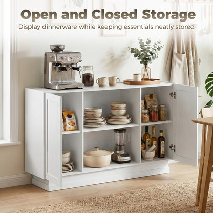 Sideboard Buffet Cabinet, Modern Farmhouse Storage Cabinet, White