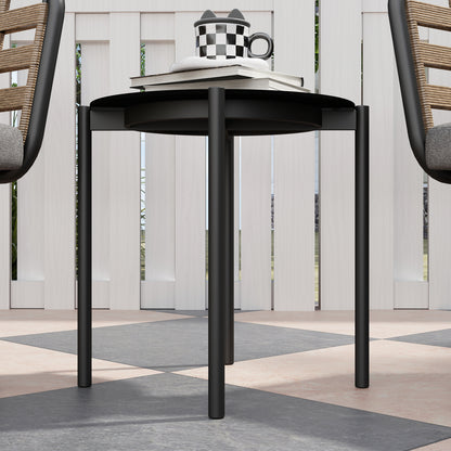 3 Pieces Rattan Bistro Set, Wicker Garden Furniture Set w/ Cushions