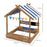 Wooden Sandbox with Canopy House Design Brown