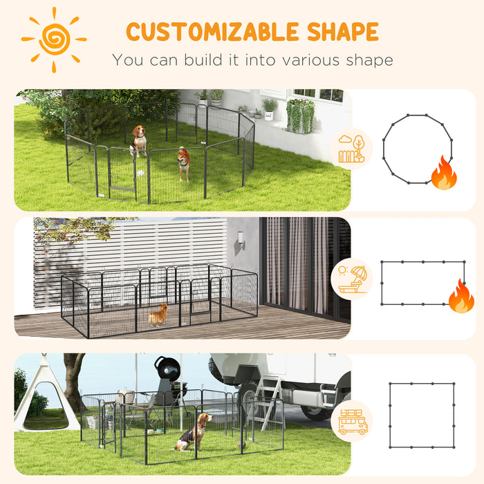 Heavy Duty Puppy Play Pen, 12 Panels Pet Exercise Pet, Pet Playpen for Small and Medium Dogs