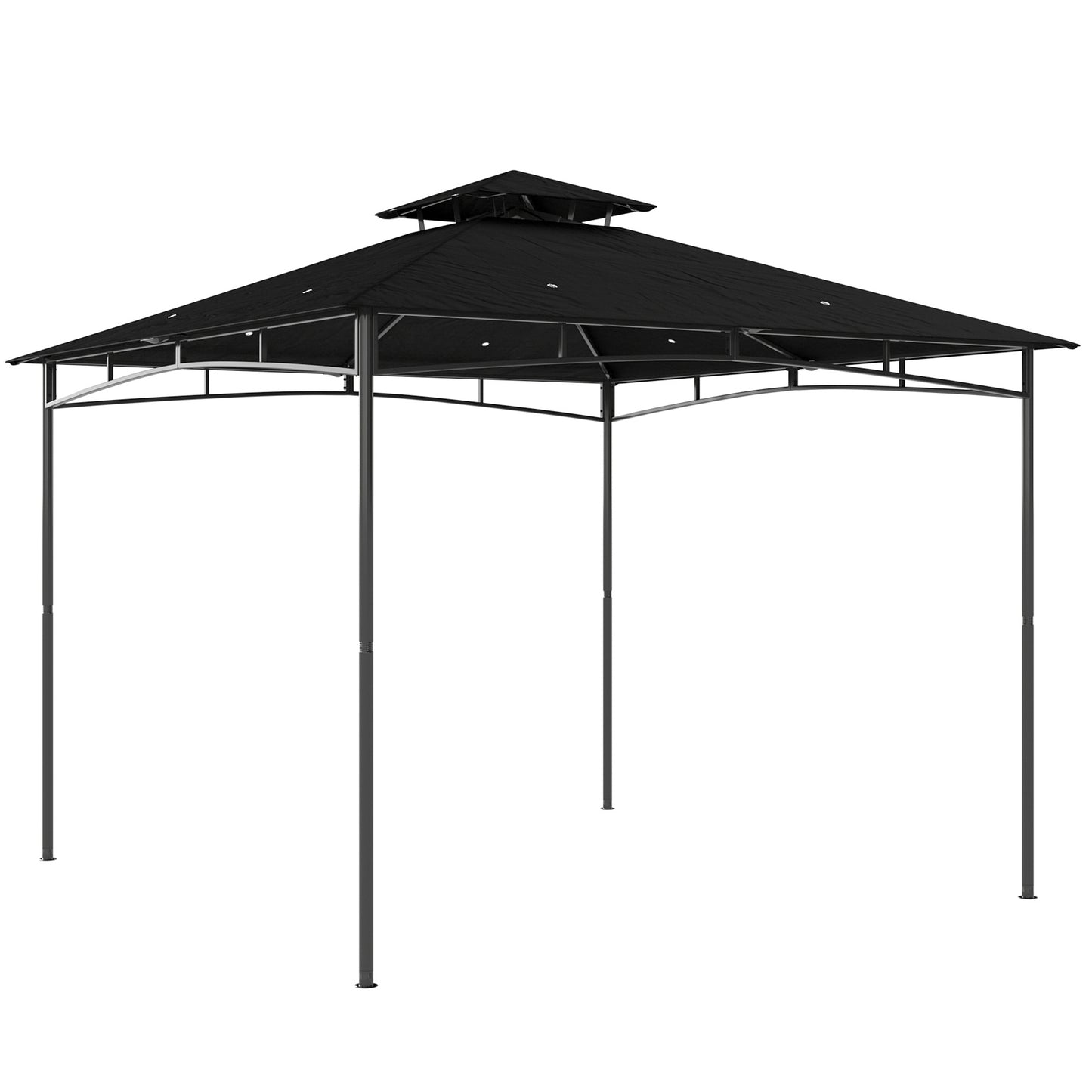 Outsunny 3 x 3 m Gazebo, Outdoor Gazebo Canopy with 2-Tier Roof, Black