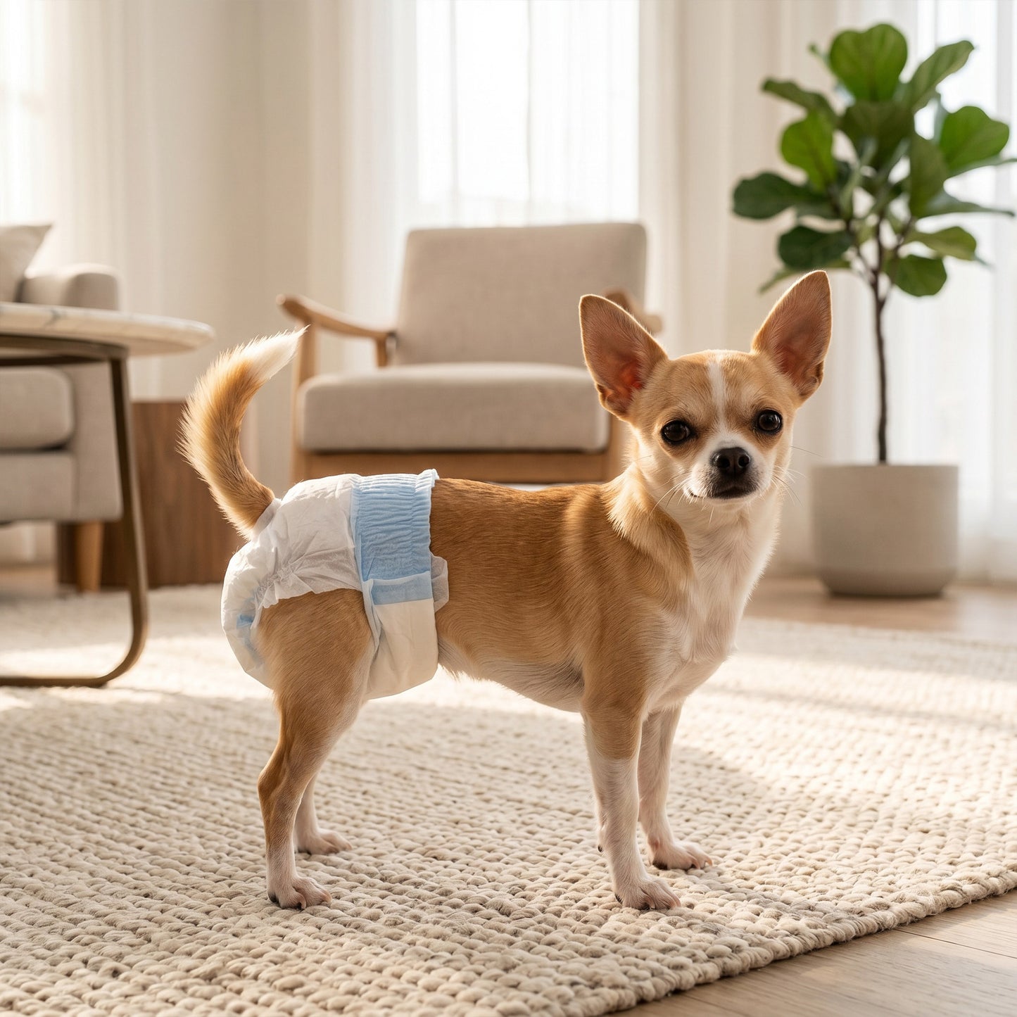 Disposable Dog Diapers Female, 48 Count Absorbent Dog Nappies, Puppy Sanitary Wraps Panties for Incontinence or Excitable Urination and Training, XS, 15-33 cm