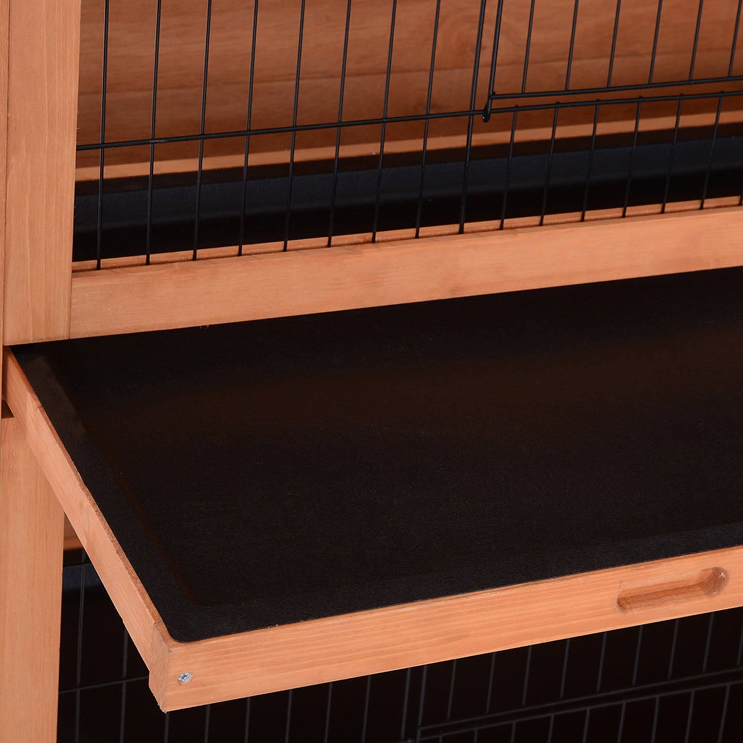 4.5FT Rabbit Hutch Outdoor Guinea Pig Hutches Bunny Cage with Sliding Trays, Orange