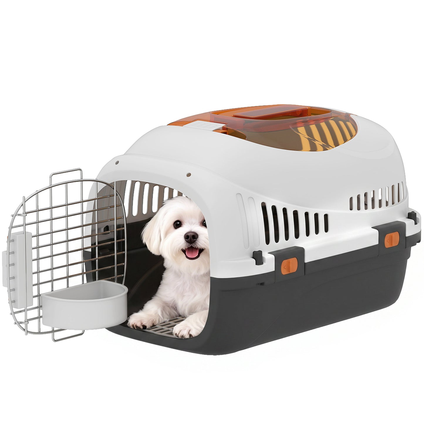 Plastic Pet Carrier, Top Load Hard Shell Cat Carrier, Max 4 KG