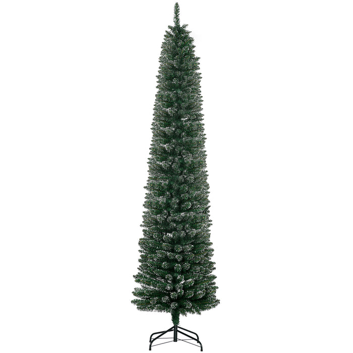 7.5FT Artificial Snow Dipped Christmas Tree Home Indoor Decoration Green