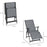 Set of 2 Outdoor Sun Lounger Adjustable Folding Steel Chaise Reclining Lounge Chairs with 10 Back and Leg Positions, Grey