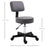 Beautician's Swivel Salon Chair w/ Padded Seat Back 5 Wheels Adjustable Height Salon Hairdressers Tattoo Spa Rolling Cushion Professional Grey