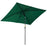 3x2m Patio Parasol Garden Umbrellas Canopy with Aluminum Tilt Crank Rectangular Sun Shade Steel, Green