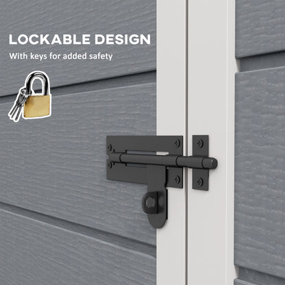 5' x 3' Garden Shed w/ Floor, Lockable Door, Window and Vent, Grey