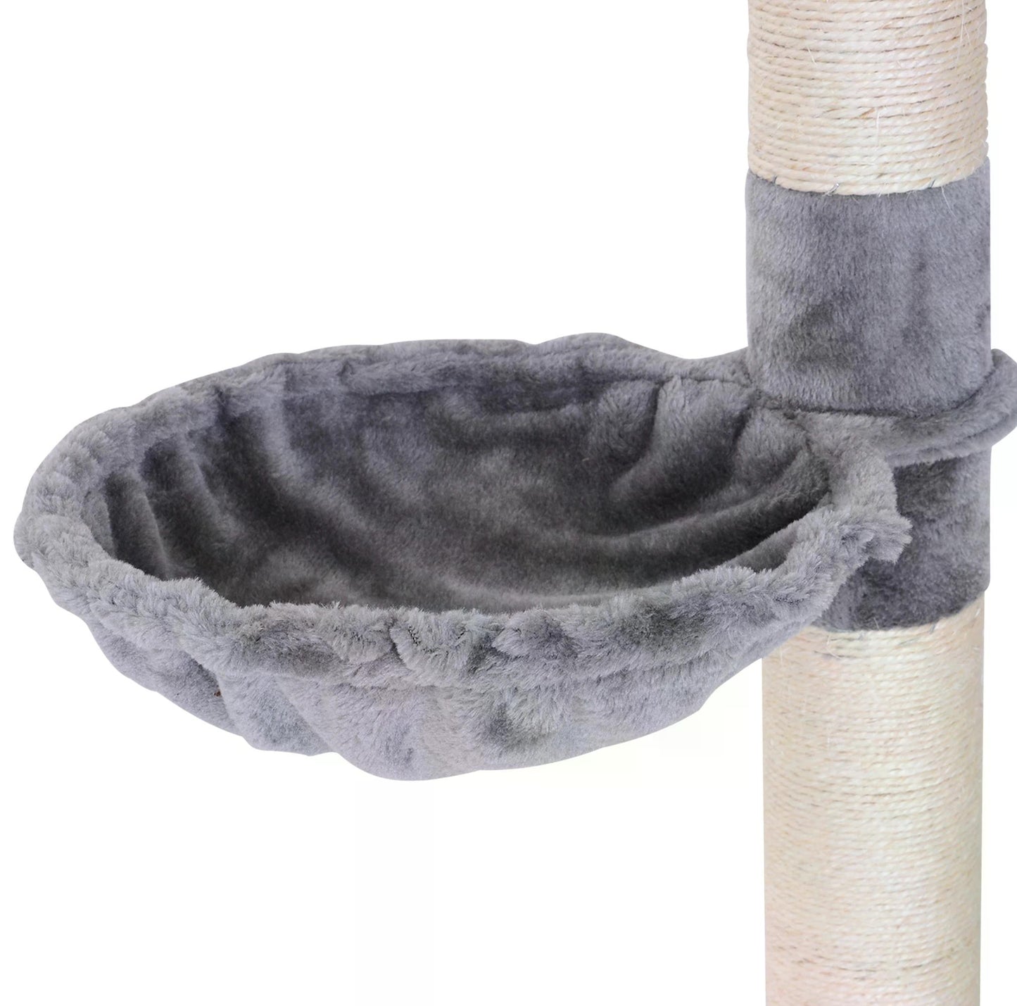 Floor to Ceiling Cat Tree for Indoor Cats 5-Tier Kitty Tower Climbing Activity Center Scratching Post Adjustable Height 230-260 cm Grey