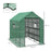 Walk-in Greenhouse w/ 3 Tier Shelves, Green House Garden Grow House w/ PE Cover, Roll-up Door, Mesh Windows, 140 x 213 x 190cm, Green