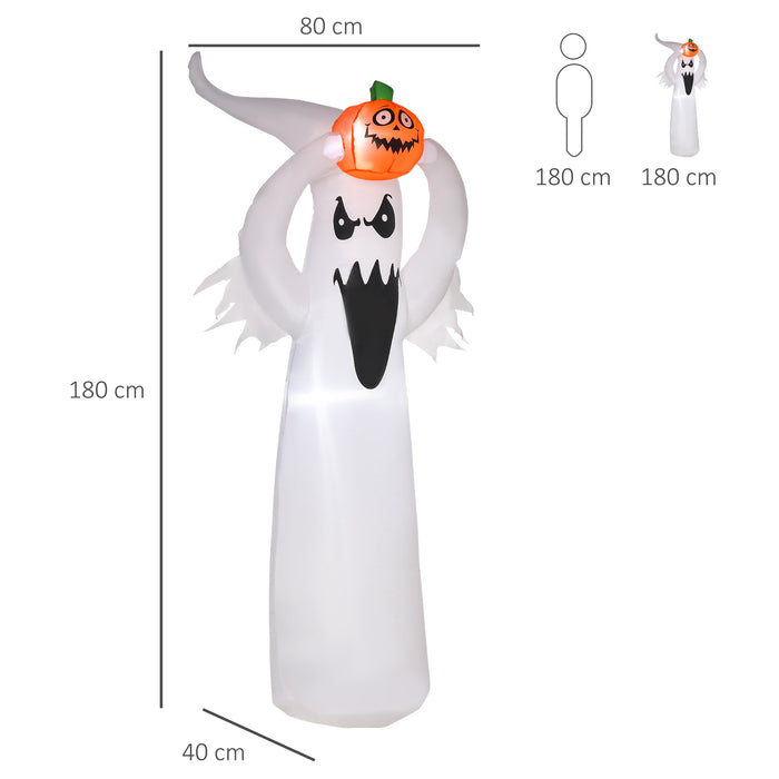 Next Day Delivery 6FT 1.8m LED Halloween Inflatable Decoration Floating Ghost & Pumpkin Party Outdoors Yard Lawn