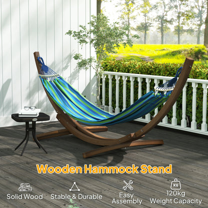 3(m) Wooden Hammock Stand for Garden, Patio, Brown