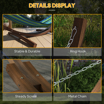 3(m) Wooden Hammock Stand for Garden, Patio, Brown