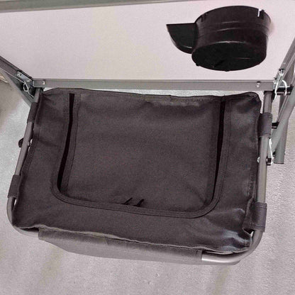 Folding Directors Chair Aluminium Camping Chair with Cooler Bag Grey