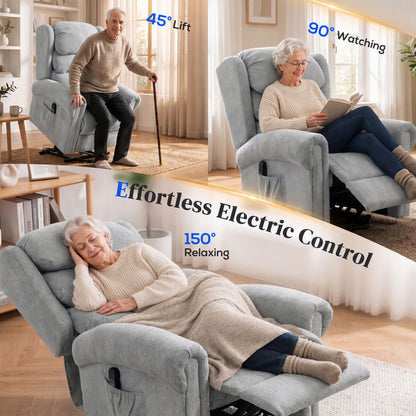 Power Lift Recliner Chair for Elderly with Remote Control, Grey