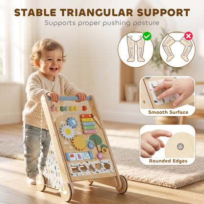 Wooden Baby Walker with Speed Control, Activity Centre for 18 M+