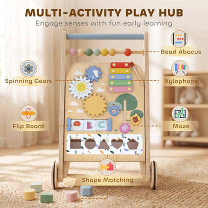 Wooden Baby Walker with Speed Control, Activity Centre for 18 M+