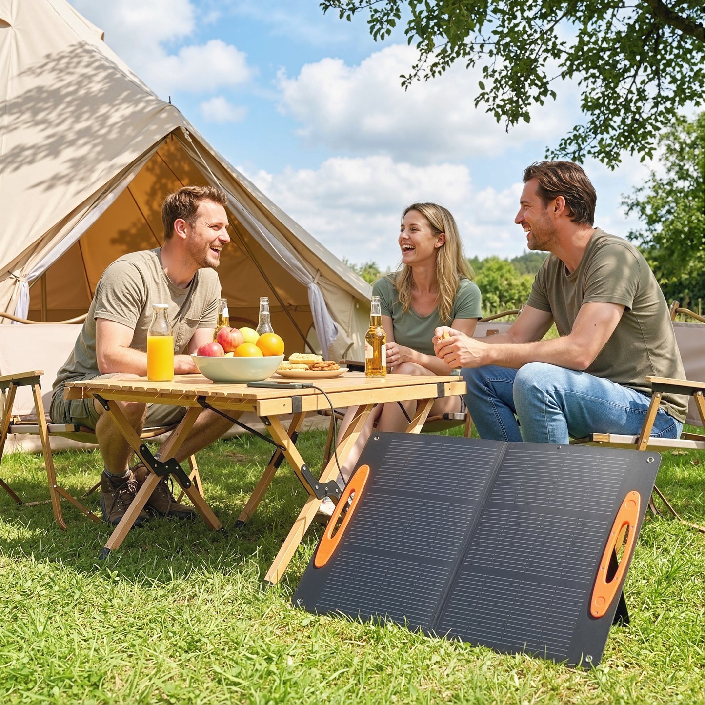 100W Portable Solar Panel Solar Charger with USB-A & USB-C Output