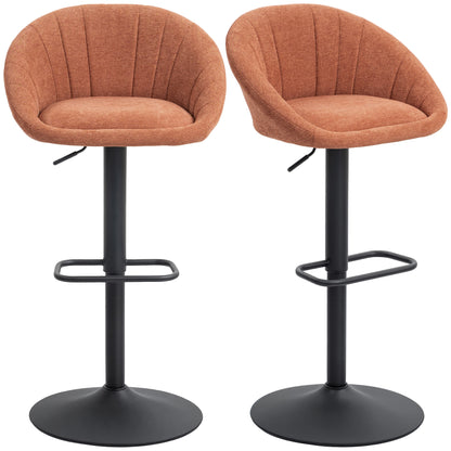 Swivel Bar Stools Set of 2 Height Adjustable Bar Chairs Orange