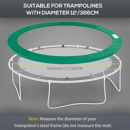 12ft Trampoline Pad Surround Pad Thick Foam Replacement Spare Green