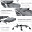 Heated 6 Points Vibration Massage Executive Office Chair, Adjustable Swivel Ergonomic High Back Desk Chair Recliner w/ Footrest, Grey