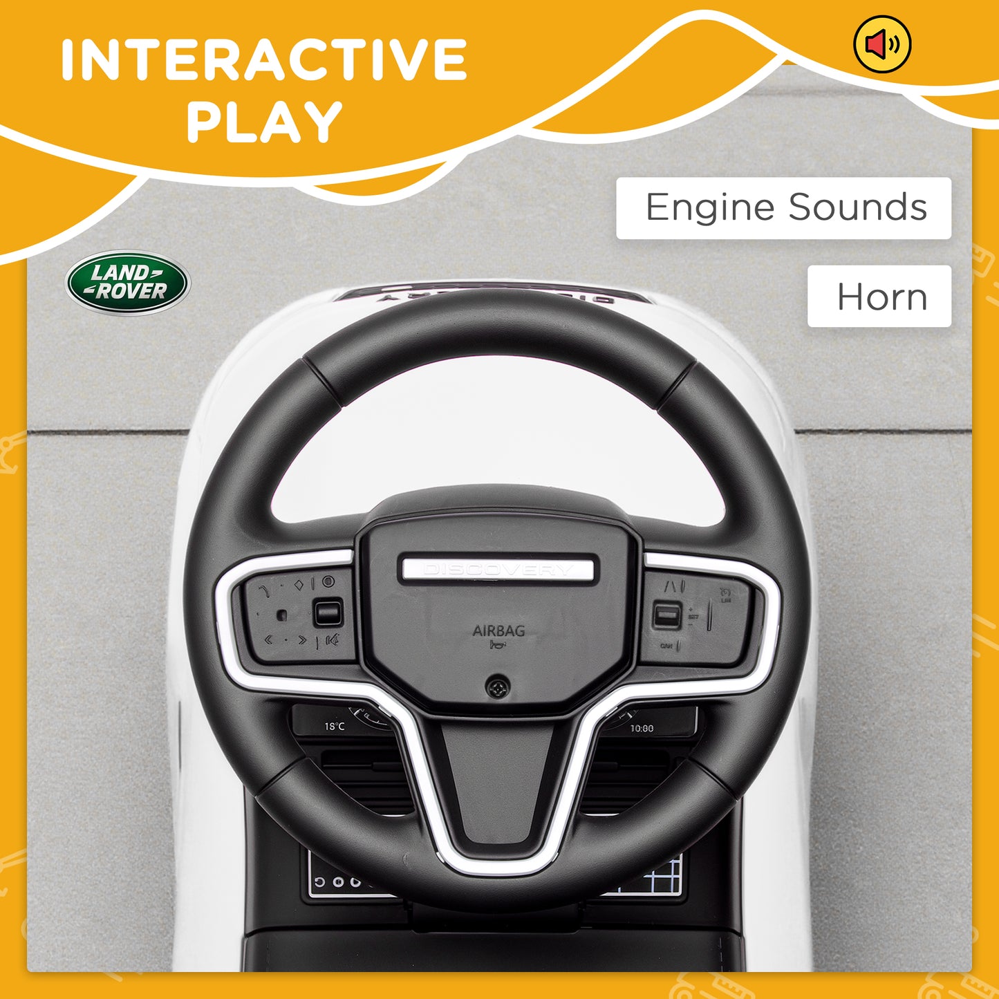 Land Rover Licensed Ride on Car for Toddlers 18-36 Months, White