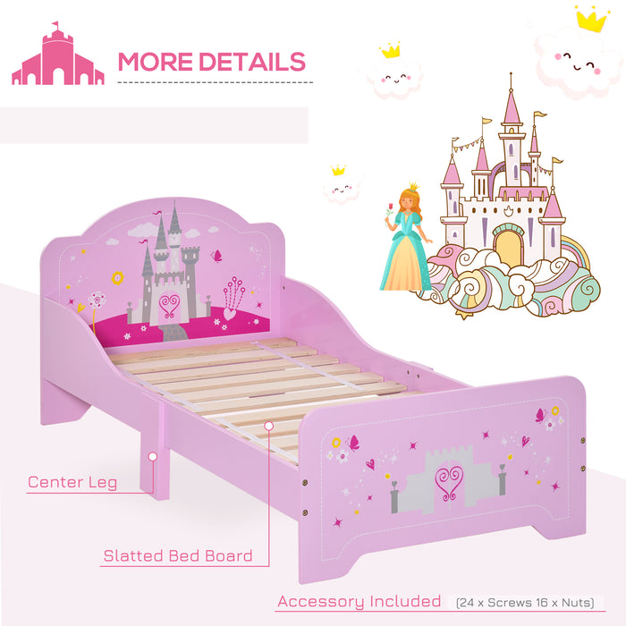 MDF Kids Castle Design Kids Single Bed Pink