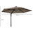 Wall Mounted Parasol, Hand to Push Outdoor Patio Umbrella with 180 Degree Rotatable Canopy for Porch, Deck, Garden, 250 cm, Khaki