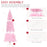 7' Tall Prelit Pencil Slim Artificial Christmas Tree with Realistic Branches, 350 Warm White LED Lights and 818 Tips, Xmas Decoration, Pink