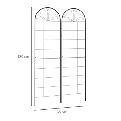 Metal Trellis Set of 2, Garden Trellis for Climbing Plants Support Frames, Grid Design