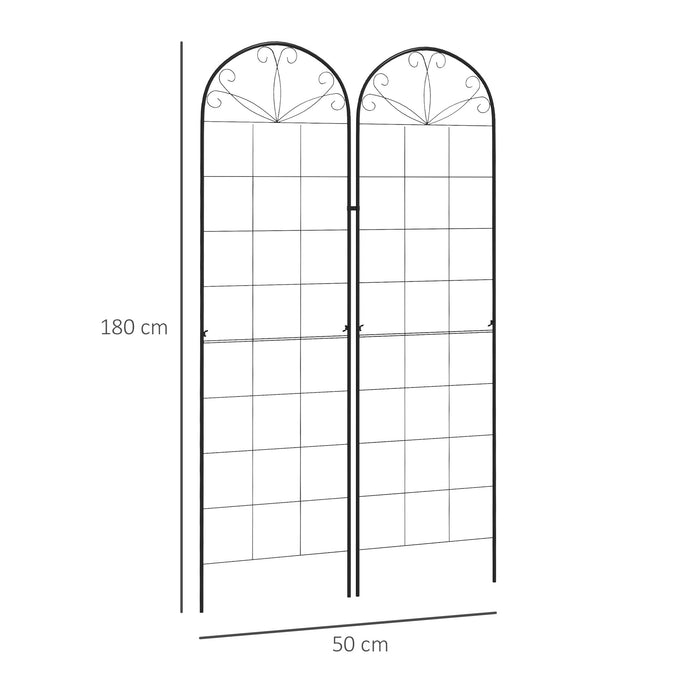 Metal Trellis Set of 2, Garden Trellis for Climbing Plants Support Frames, Grid Design