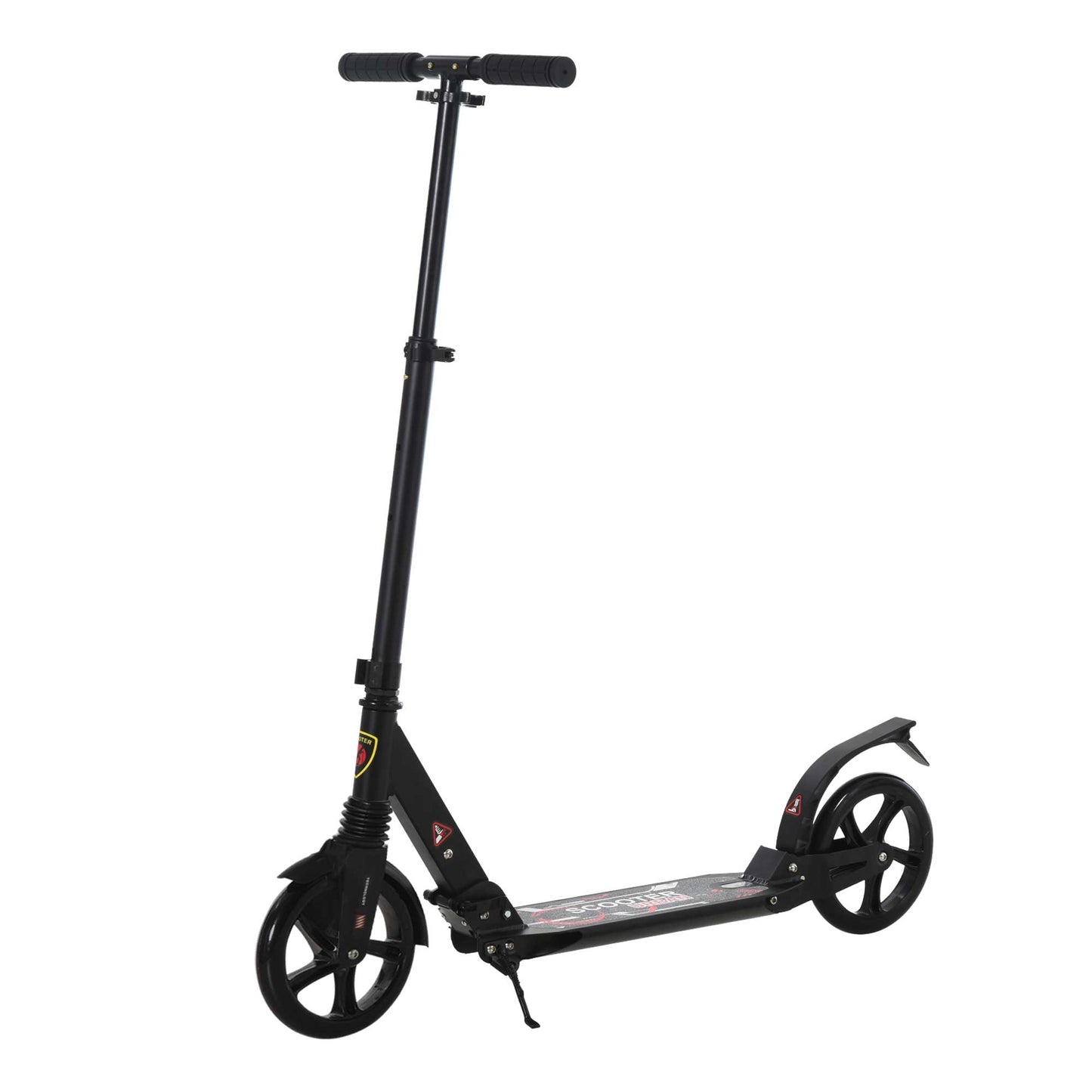 Folding Kick Scooter with Big Wheels for 14+ Teens Adult, Black