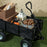 Garden Cart with Removable Liner, Quick-Release Sides, Black