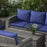 6 PCS Patio Rattan Sofa Set Conversation Furniture Navy Blue