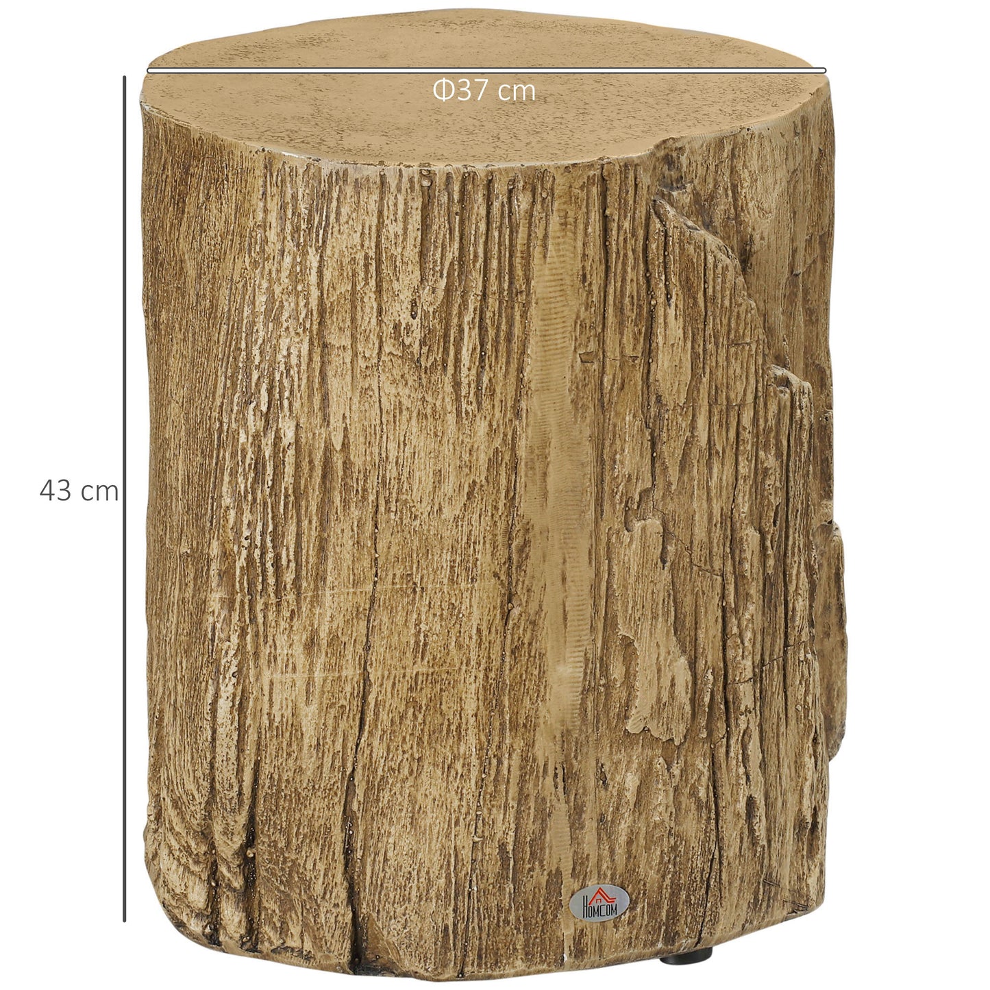 Concrete Side Table Tree Stump End Table for Indoor Outdoors Natural