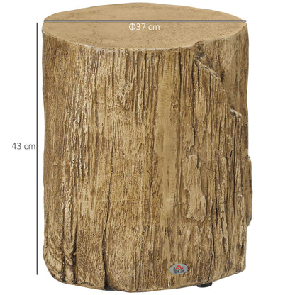 Concrete Side Table Tree Stump End Table for Indoor Outdoors Natural