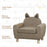 Kids Sofa Toddler Chair Children Armchair for Preschool Bedroom Playroom with Ear Modeling Wood Brown