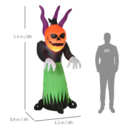 240cm Pumpkin Ghost Inflatable Halloween Decoration w/ Lights Accessories