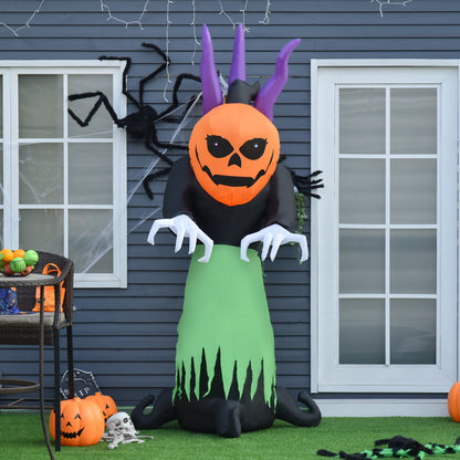 240cm Pumpkin Ghost Inflatable Halloween Decoration w/ Lights Accessories