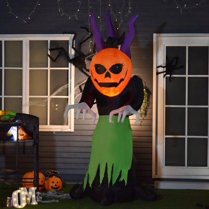 240cm Pumpkin Ghost Inflatable Halloween Decoration w/ Lights Accessories