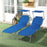 Outdoor Foldable Sun Lounger Set of 2, 4 Level Adjustable Backrest Reclining Sun Lounger Chair with Angle Adjust Sun Shade Awning for Beach, Garden, Patio, Blue