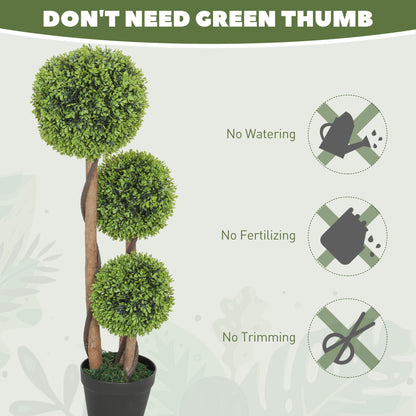 Artificial Plants Boxwood Ball Topiary Trees Set of 2 Indoor Outdoor